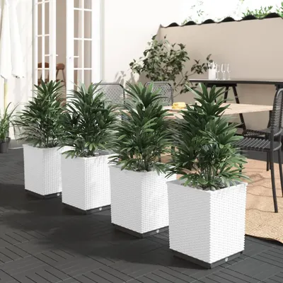 Gossi jardiniere, 4 buc., alb, 30x30x37 cm, polipropilena