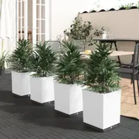 Gossi jardiniere, 4 buc., alb, 30x30x37 cm, polipropilena