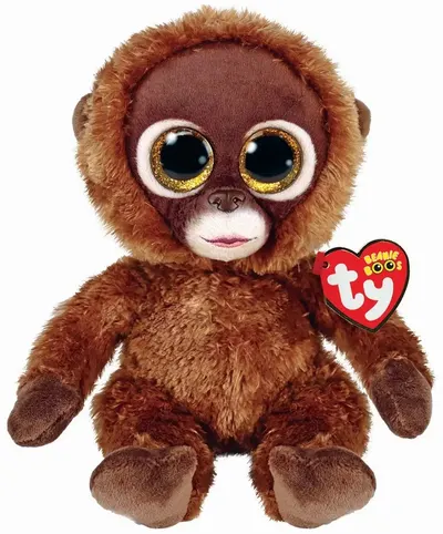 Jucărie de pluș TY Toys Beanie Boos - Maimuţă Chessie, maro, 15 cm