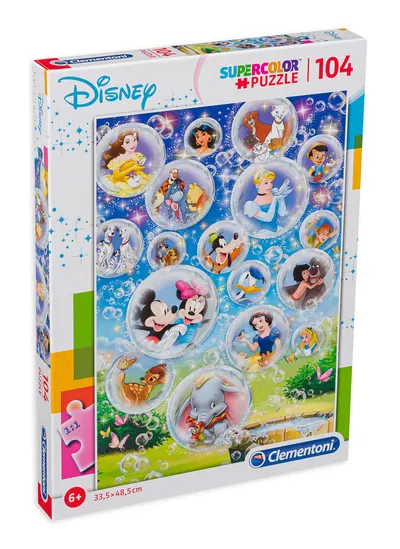 Puzzle Clementoni din 104 de piese - SuperColor: Disney Classic