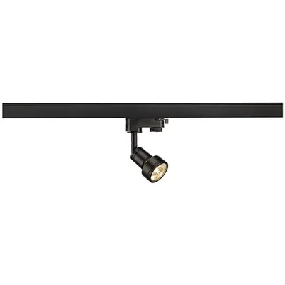 Iluminat decorativ pe sina, PURI TRACK Senile GU10, la fata locului negru pentru 240V track 3 faze, QPAR51, negru mat, max. 50W, inclusiv. adaptor 3 faze