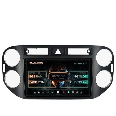 Navigatie Volkswagen Tiguan (2008-2010) VW Golf 5 Plus (2004-2012), Android, V-Octacore 4GB RAM + 64GB ROM, 9.5 Inch