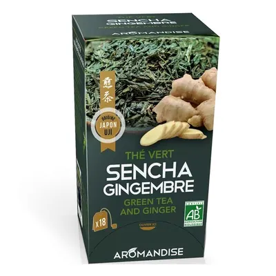 Ceai verde sencha cu ghimbir bio 18dz x 2g 36g Aromandise