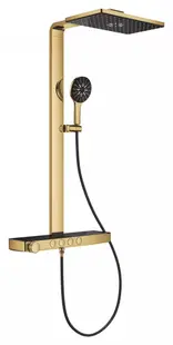 Sistem de dus Grohe SPA Aqua Pure 100962GL00, aparent, termostat, 400 mm, 3 functii, lucios, Auriu