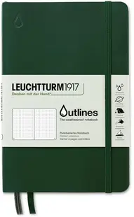 Caiet Leuchtturm1917 - Outlines, B6+, rezistent la apa, verde