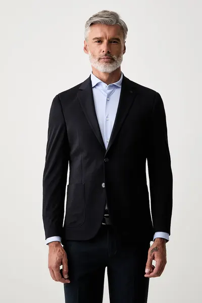 Karl Lagerfeld sacou cu un singur rând de nasturi pentru bărbați cu vâscoză