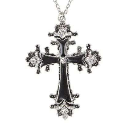 Colier cruce neagra