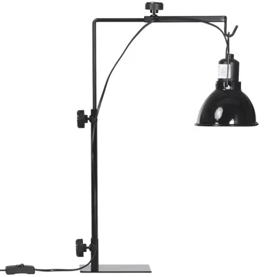 PawHut Suport de lampă termică pentru reptile înălțime și lățime reglabile pentru amfibieni bază din oțel 32 x 9 x 67 cm negru | Aosom Romania