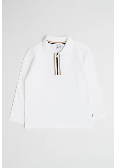 Bluza polo de bumbac - Alb
