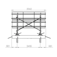 Structura metalica TRV pentru 6 panouri fotovoltaice 2x3, montaj la sol, inclinare 25 grade