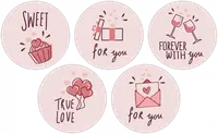 Rola etichete autoadezive personalizate, Buline For you , diametru 40 mm, 1000 buc rola