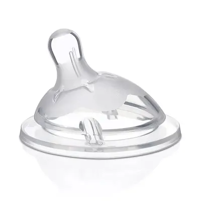 Tetina din silicon cu flux mediu Natural Feeling 2luni+, 1 bucata, Chicco