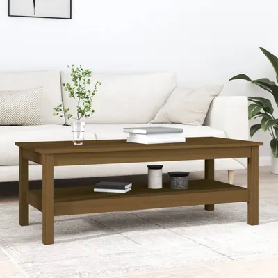 vidaXL Măsuță de cafea, maro miere, 110x50x40 cm, lemn masiv de pin