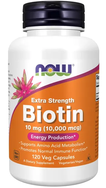 Biotin Extra Strength, 10000 mcg, 120 capsule, Now