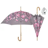 Umbrelă de damă, automată, cu mâner din lemn, 82 cm, Perletti, Collection Perletti Green
