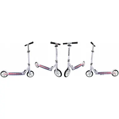 Trotineta R-Sport H4 alba pliabila, cu 2 roti din cauciuc, ghidon reglabil, greutate admisa 100 kg