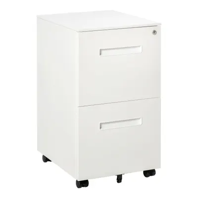 Vinsetto Dulap Birou Mobil, cu sertare, Organizator Documente cu Blocare, Oțel, 39x48x67cm, Alb | Aosom Romania