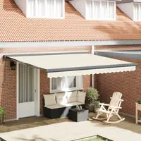 vidaXL Copertină retractabilă Crem 400 x 300 x 165 cm Stofă și Metal