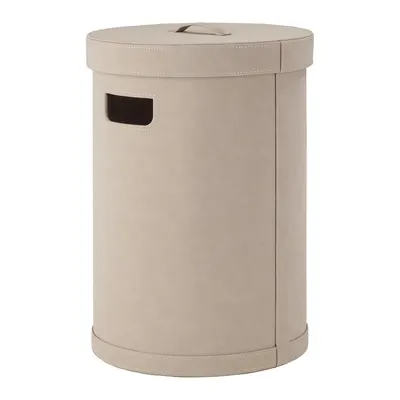 Coș de rufe bej din piele artificială Sahla M – Blomus