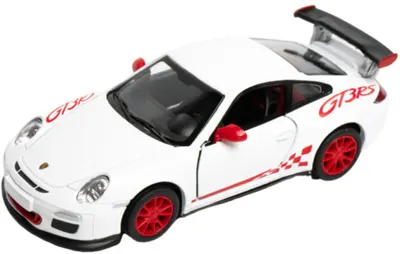 Mașinuță metalică Kinsmart - Porsche 911 GT3 RS 2010, 1:36, albă