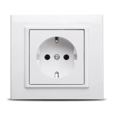 Priza Schuko ST Alb Ovivo Mina, 401-010300-217