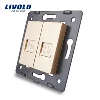 Modul Priza dubla reţea calculator, 2xRJ45 Auriu