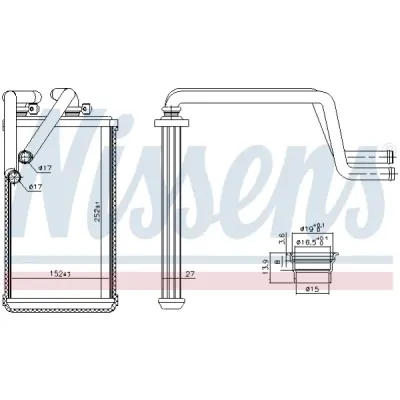 Schimbator caldura, incalzire habitaclu NISSENS 707074