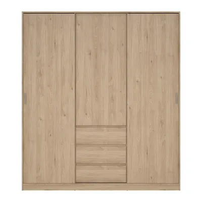 Șifonier în culoare naturală cu aspect de lemn de stejar cu ușă glisantă 177x200x60 cm Naia – Tvilum