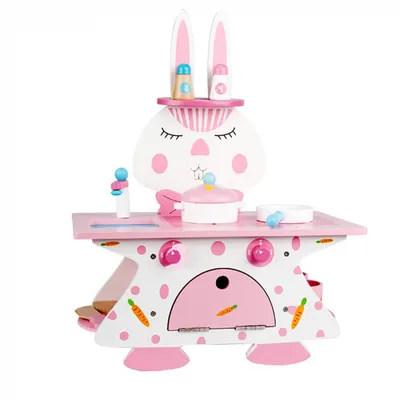 Mini Set de Bucatarie din Lemn cu Accesorii - Iepuras