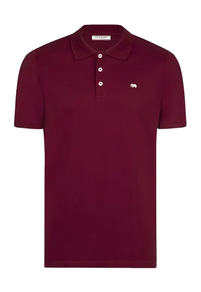 Tricou cu guler polo si model uni - Visiniu