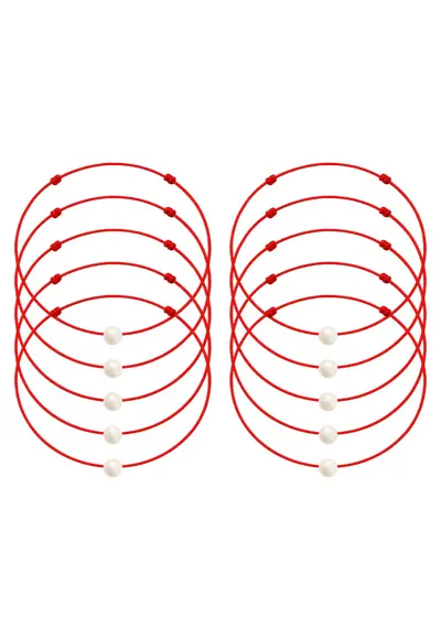 Set de bratari martisor cu perla Preciosa - 10 bucati - 65874 - Crem