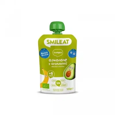 Piure Bio din avocado si afine +6 luni, 100 g – Smileat