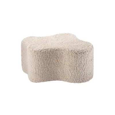 Puf de copii maro deschis cu tapițerie din țesătură bouclé Cloud – Wigiwama