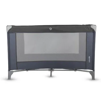 Patut pliabil cu un singur nivel de inaltime Coccolle Notte, Geanta transport inclusa, Dimenisune interioara 120x60 cm, Ideal pentru calatorii, Foarte compact la pliere, Jet Black