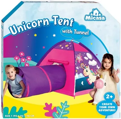Cort pentru copii Micasa - Unicorn Tent and Tunnel, 195 x 112 x 94 cm