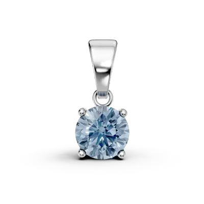 Pandantiv din aur alb cu acvamarin solitaire de 0.7ct