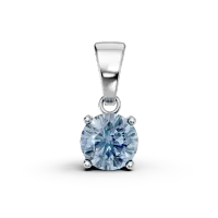 Pandantiv din aur alb cu acvamarin solitaire de 0.7ct