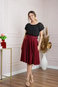 Fusta clos Annie cu curea in talie - Grena