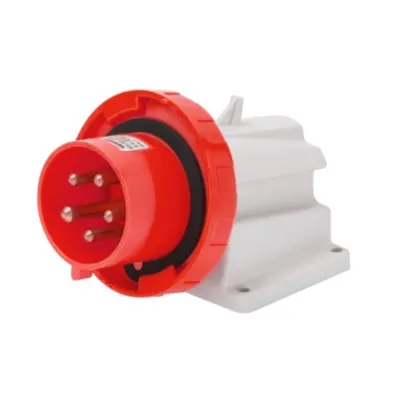Stecher fisa industriala fixa 90° - IP67 - 3P+E 32A 380-440V 50/60HZ - RED - 3H - Strangere cu surub