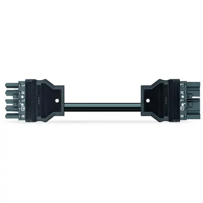 pre-assembled interconnecting cable; Eca; Socket/plug; 5-pole; Cod. L; H05VV-F 5G 1.5 mm²; 4m; 1,50 mm²; dark gray