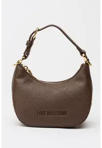 Geanta crossbody de piele ecologica cu logo - Maro inchis