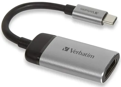 Adaptor Verbatim - USB-C/HDMI, 0.10 m, negru/argintiu