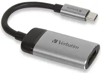 Adaptor Verbatim - USB-C/HDMI, 0.10 m, negru/argintiu