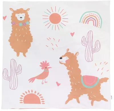 Saltea de călătorie și joacă Tineo - Imprimeu Alpaca, 100 x 100 cm