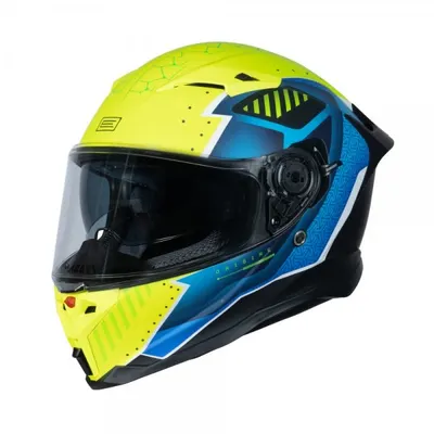 Casca moto integrala cu ochelari, Origine Force Bunker, marime S, culaore galben albastru negru mat, ECE22.06