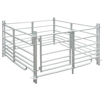 Gossi tarc pentru oi cu 4 panouri, otel galvanizat, 137 x 137 x 92 cm