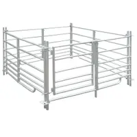 Gossi tarc pentru oi cu 4 panouri, otel galvanizat, 137 x 137 x 92 cm