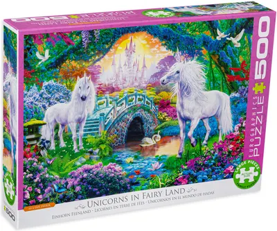 Puzzle Eurographics din 500 XXL de piese - In lumea unicornilor