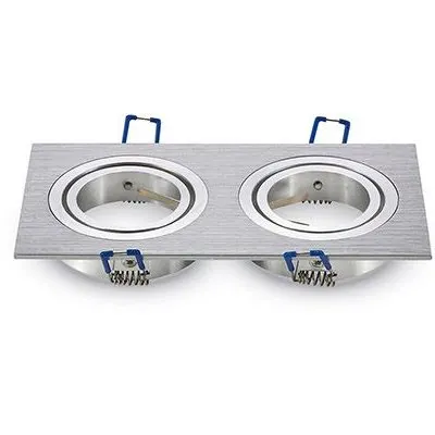 Corp spot 2XGU10 patrat aluminiu V-TAC SKU-3608