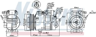 Compresor AC clima VS-18, diametru fulie 119mm, 12V HYUNDAI SANTA FE II 2.0D 2.2D intre 2006-2012